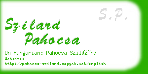 szilard pahocsa business card